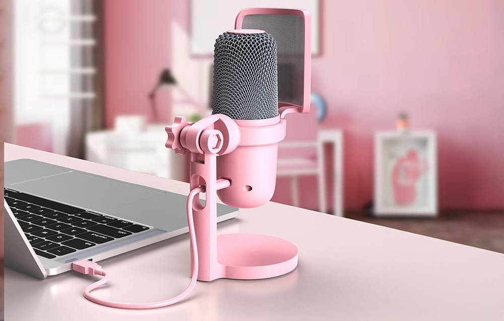 фото Мікрофон для ПК/ для стрімінгу, подкастів Onikuma M630 Pink