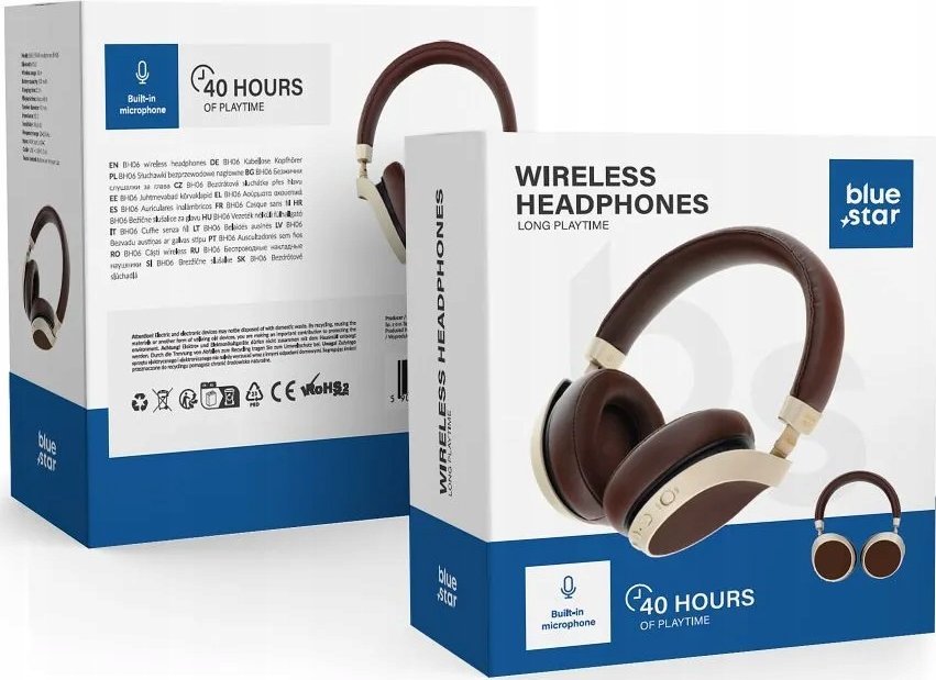 фото Навушники без мікрофону Blue Star BH06 Brown