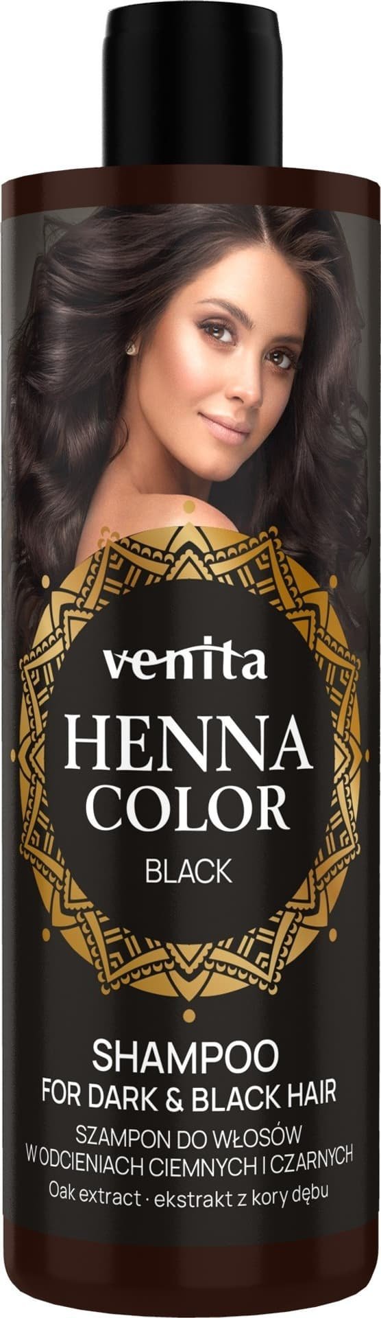 Venita VENITA Henna Color Szampon do włosów w odcieniach ciemnych i czarnych - Black 300ml