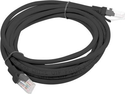 Lanberg Patchcord, Cat5e, nieekranowany, 1.5m, czarny (PCU5-10CC-0150-BK)