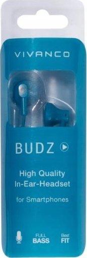 фото Навушники з мікрофоном Vivanco Budz Blue (38927)