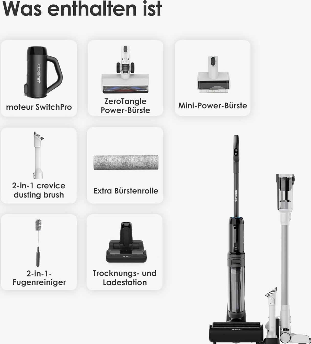 фото Вертикальний пилосос Tineco Floor One Switch S6 Pet (FW301400FR)