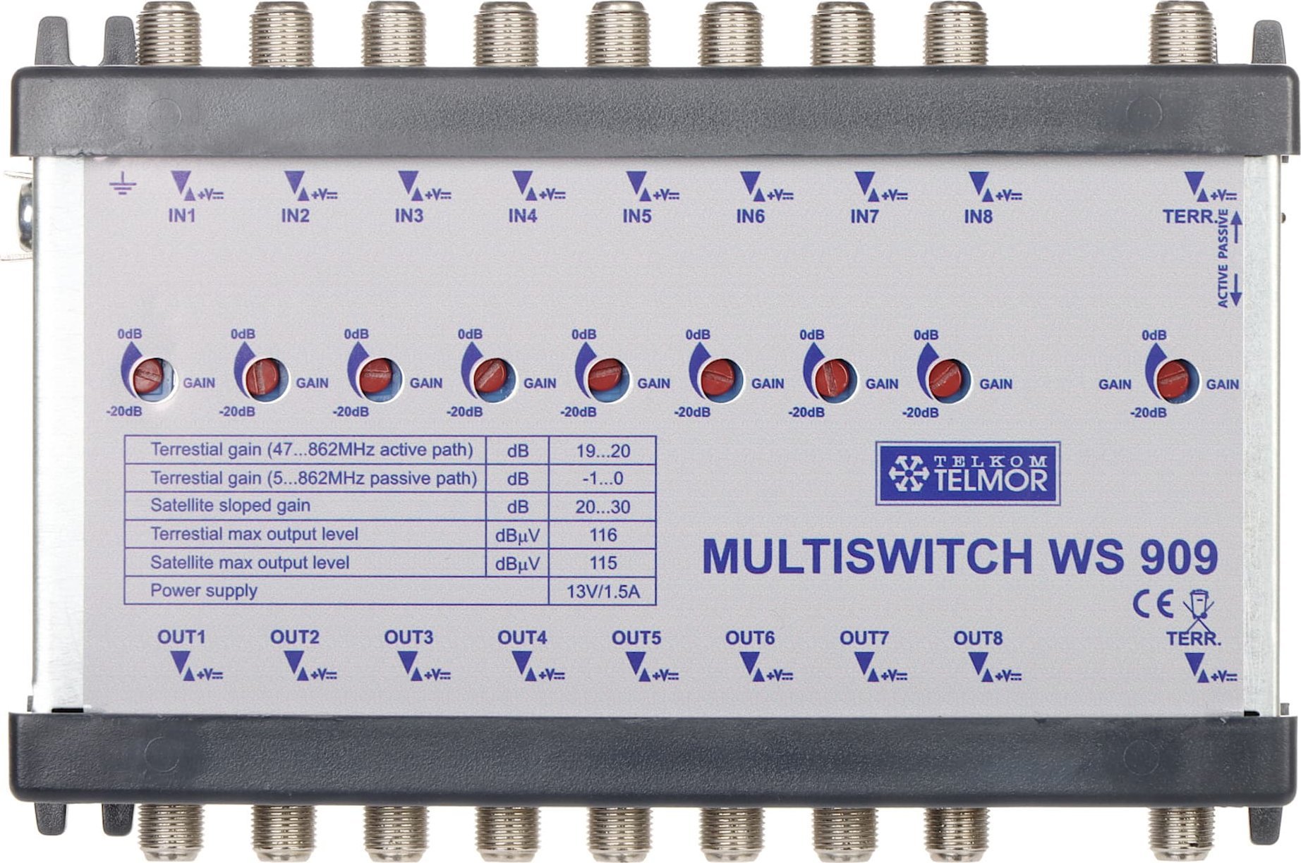 Eaton WZMACNIACZ MAGISTRALI MULTISWITCHOWEJ WS-909 9 WEJŚĆ / 9  WYJŚĆ TELMOR