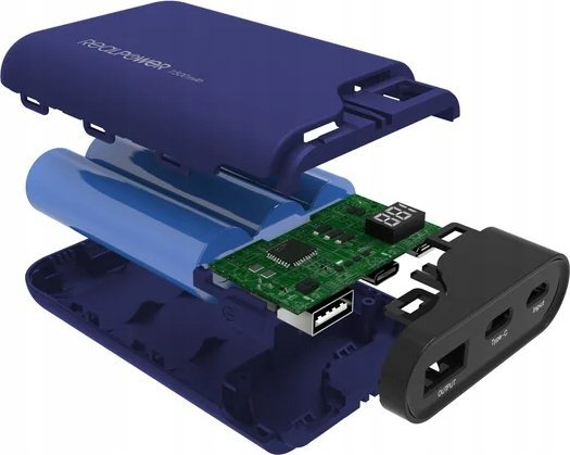 фото Зовнішній акумулятор (павербанк) Realpower PB-7500C 7.500mAh Navy Blue
