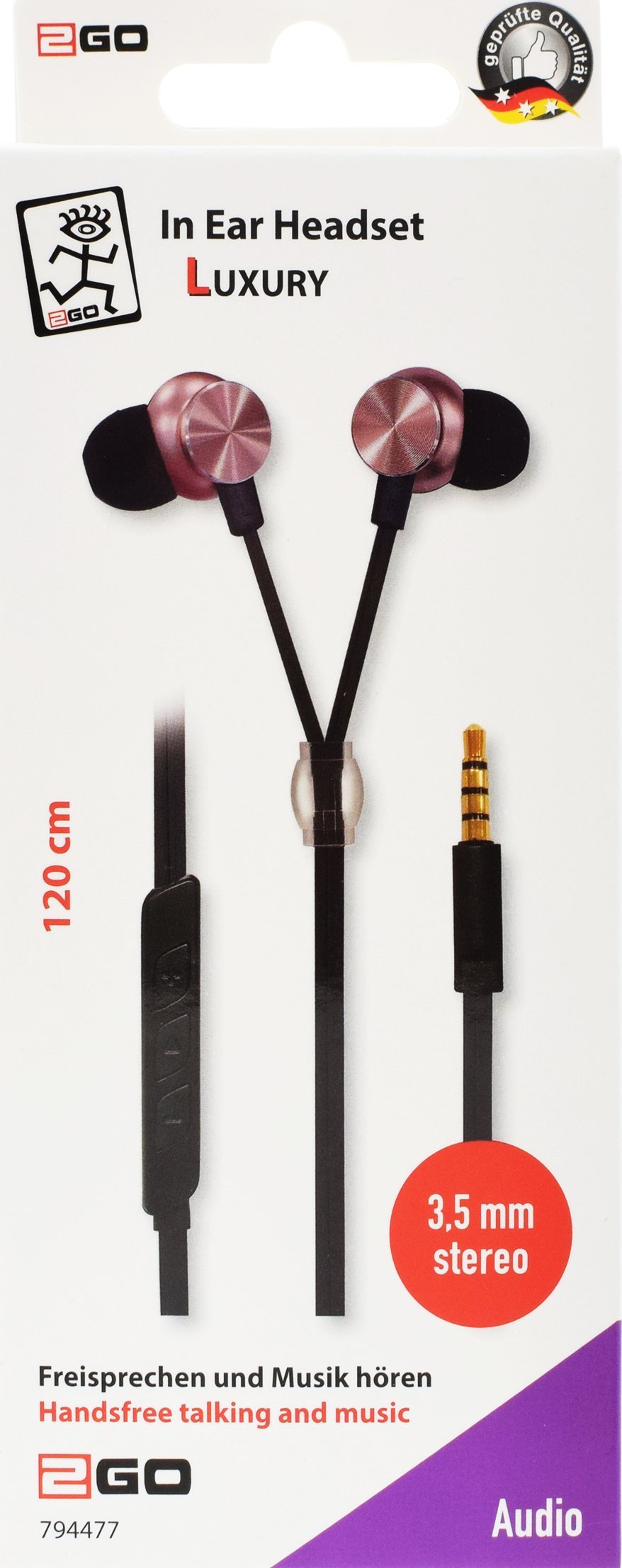 фото Навушники без мікрофону 2GO Luxury Zipper-Style Rose