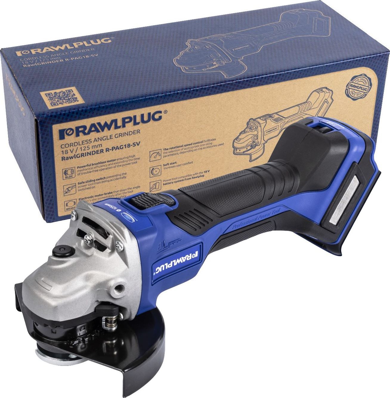 фото Болгарка (кутова шліфувальна) Rawlplug R-PAG18-SV-XS