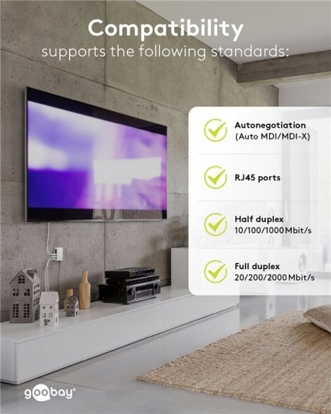 фото Комутатор Goobay 5-портовий Gigabit WNC64563