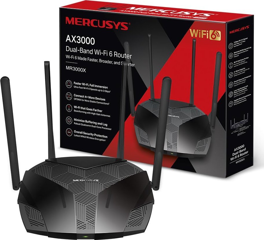 фото Бездротовий маршрутизатор (роутер) Mercusys MR3000X