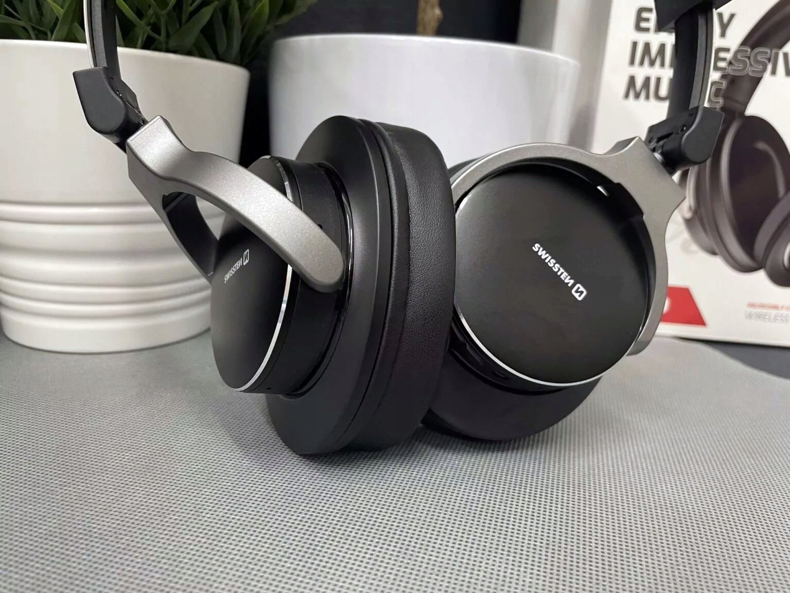 фото Навушники з мікрофоном Swissten Jumbo Belaids Ausins Black