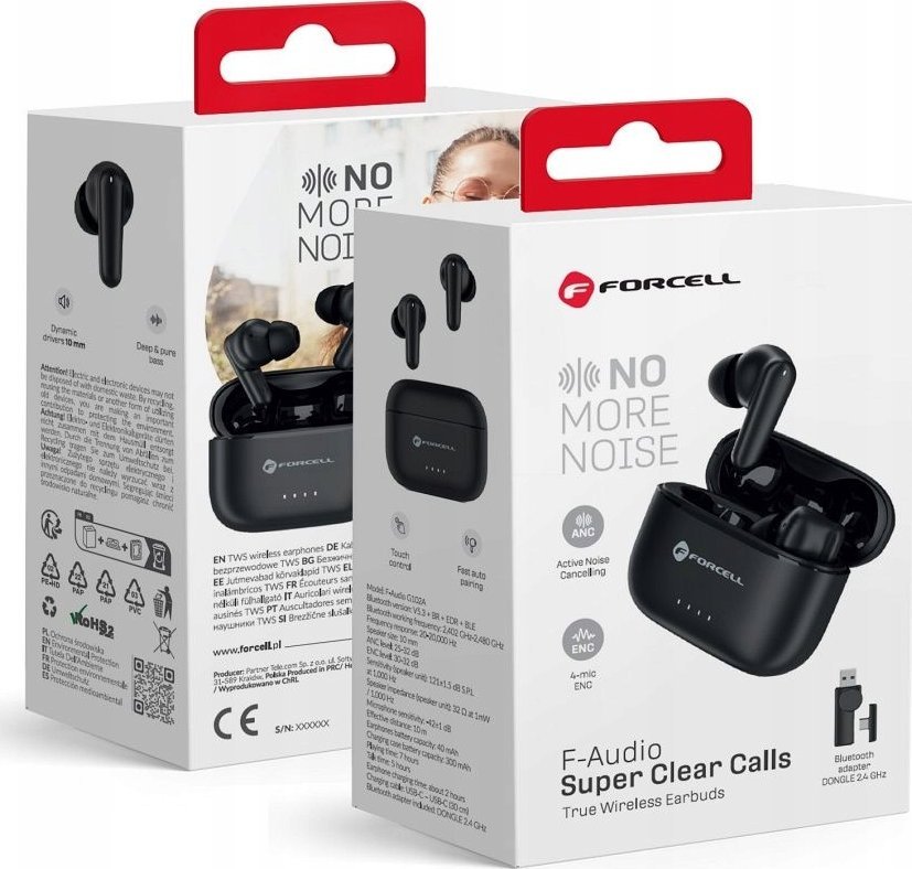 фото Навушники TWS Forcell F-Audio Super Clear Calls Black