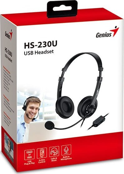 фото Навушники з мікрофоном Genius HS-230U Black (31710021400)
