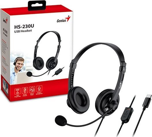 фото Навушники з мікрофоном Genius HS-230U Black (31710021400)