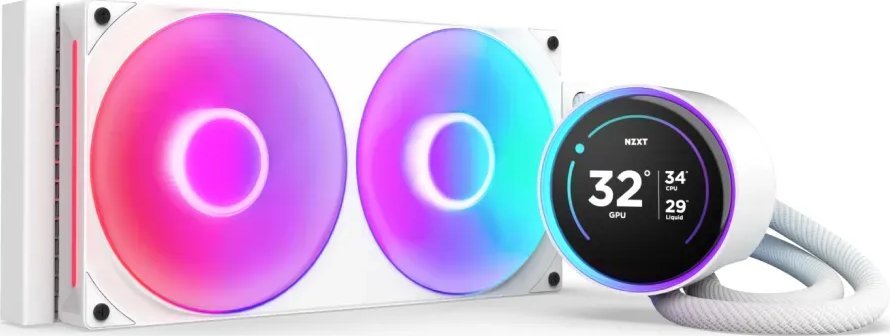 фото Водяне охолодження Nzxt Kraken Elite V2 280 RGB Wak Display White (RL-KR28E-W2)