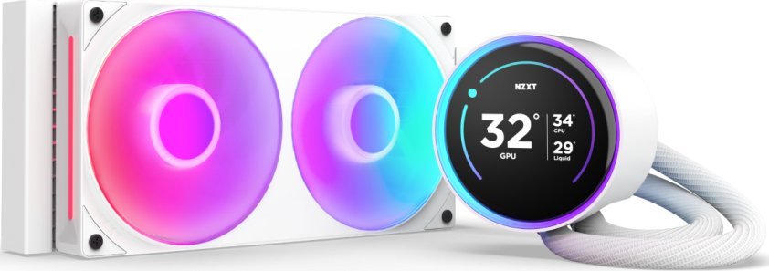 фото Водяне охолодження Nzxt Kraken Elite V2 240 RGB Wak Display White (RL-KR24E-W2)
