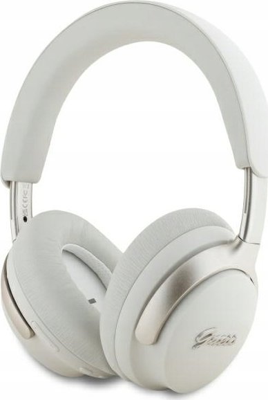 фото Навушники з мікрофоном Guess Metal Script Logo Beige (GUBHC22PSFCSME)