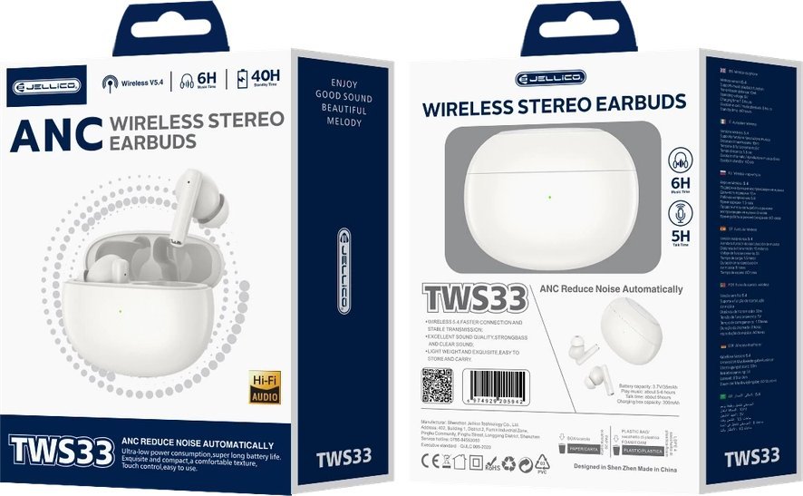 фото Навушники TWS Jellico TWS33 White