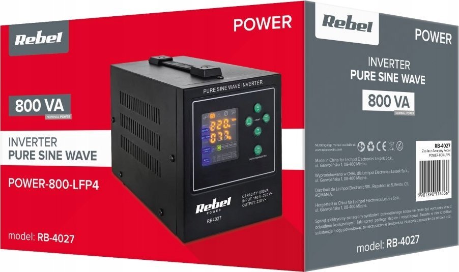 фото Лінійно-інтерактивний ДБЖ Rebel Power-800-LFP4 (RB-4027)