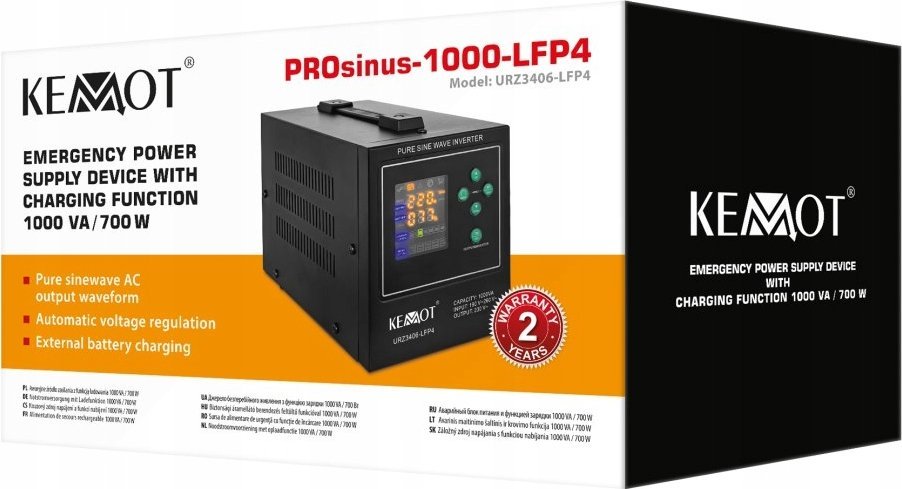 фото Лінійно-інтерактивний ДБЖ Kemot PROsinus-1000-LFP4 (URZ3406-LFP4)