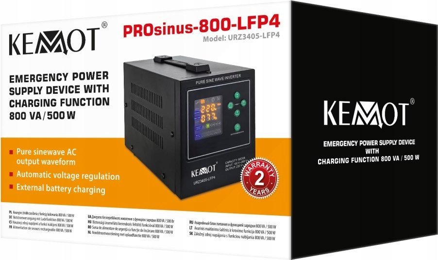 фото Лінійно-інтерактивний ДБЖ Kemot PROsinus-800-LFP4 (URZ3405-LFP4)