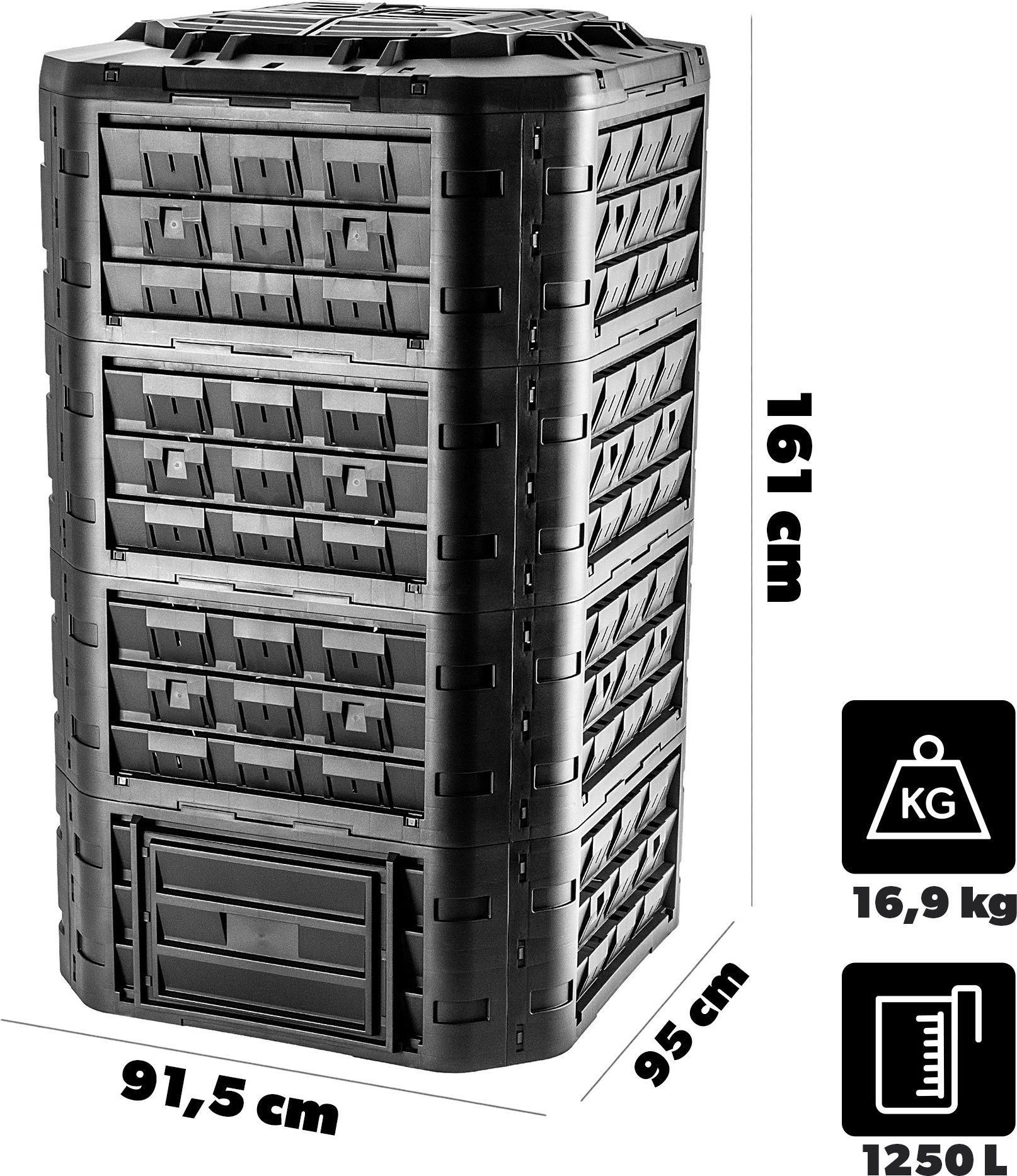 фото Компостер Kadax Black 1250L