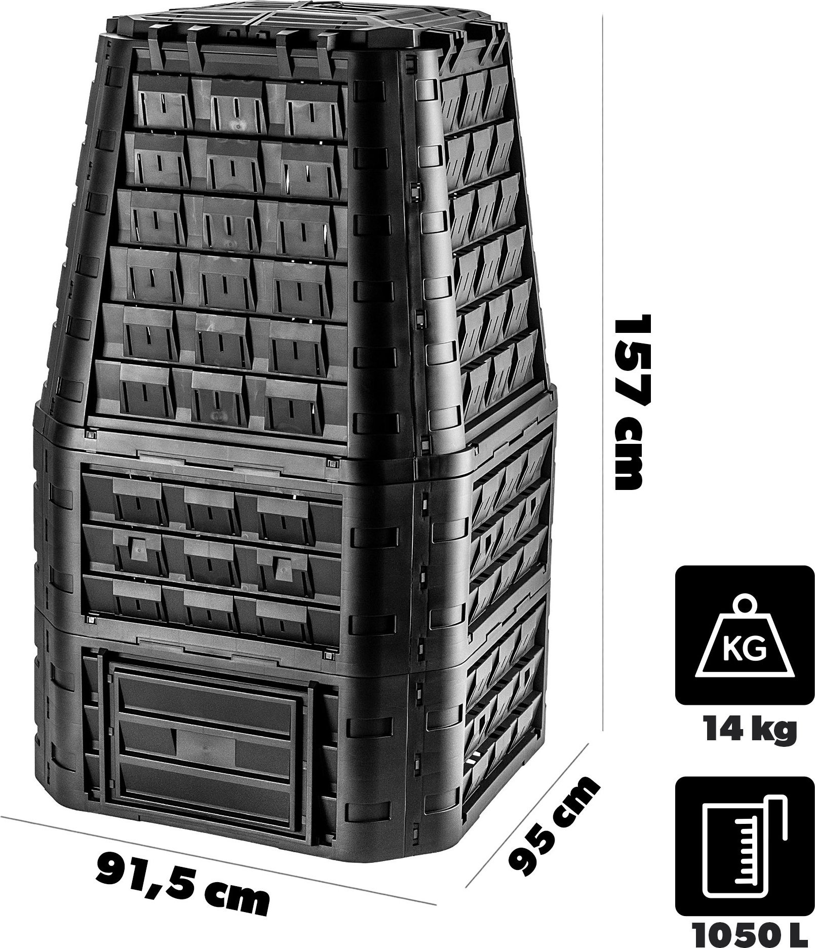 фото Компостер Kadax Black 1050L