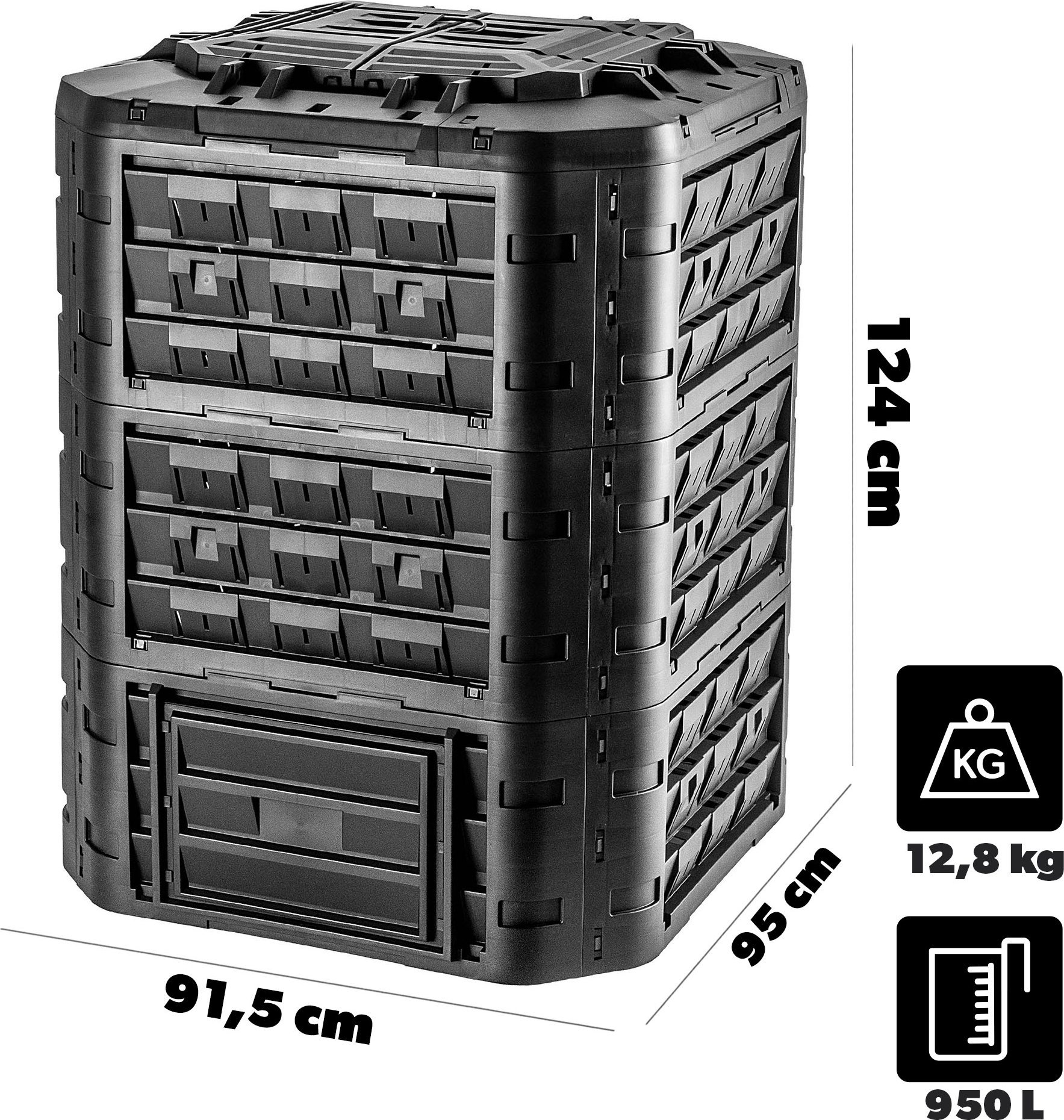 фото Компостер Kadax Black 950L