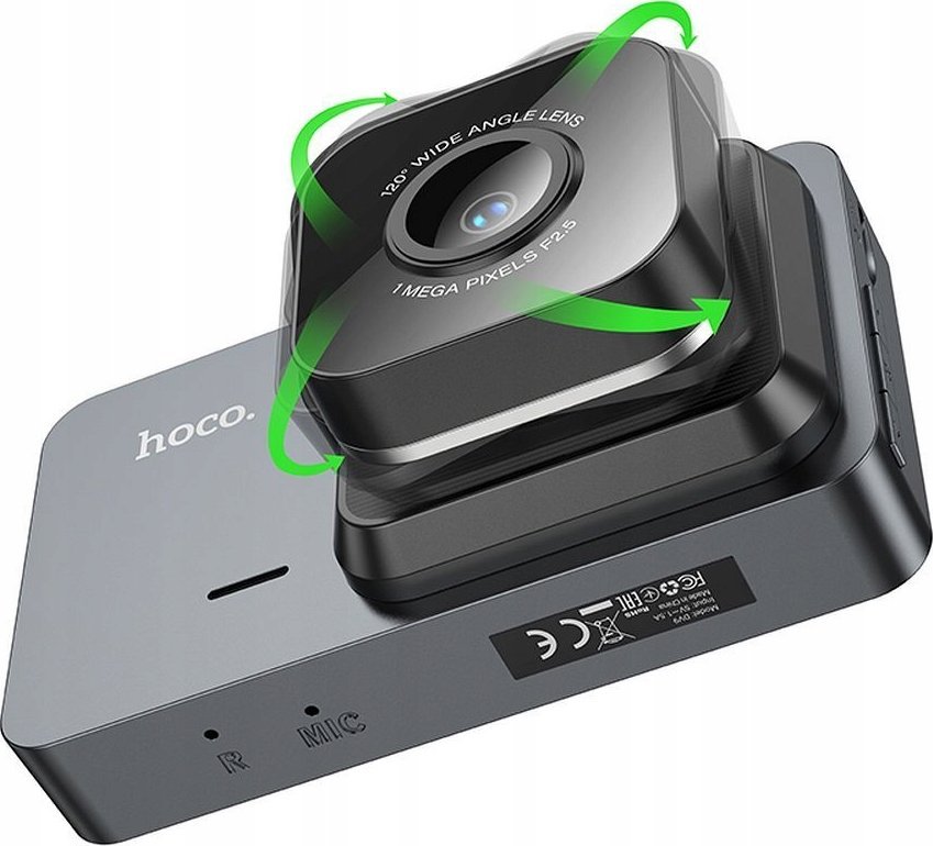 фото Автомобільний відеореєстратор Hoco DV9 Black (6942007633345)