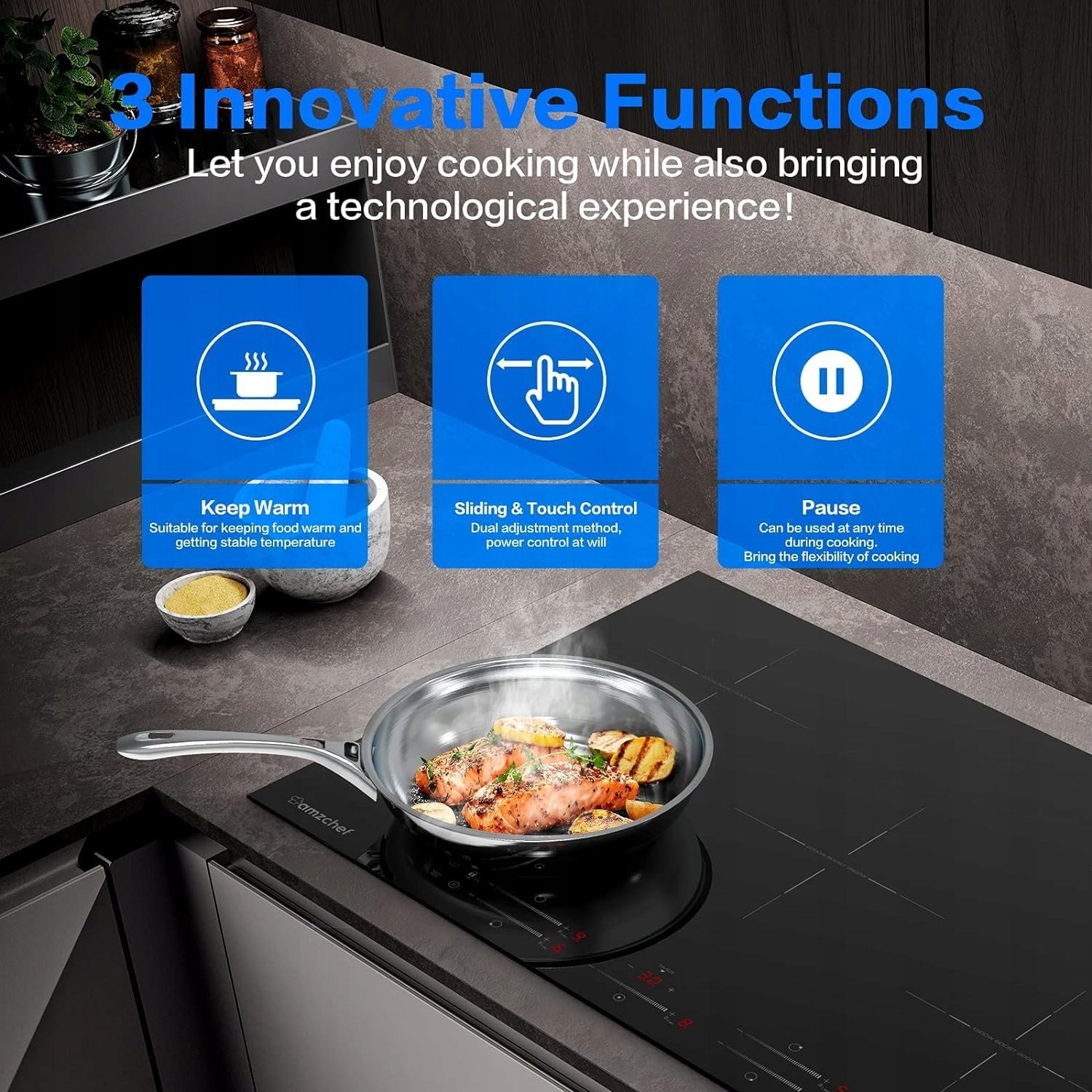 фото Індукційна варильна поверхня Amzchef YL-IF7226S