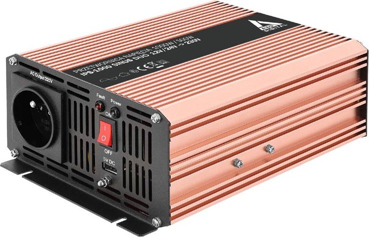 фото Перетворювач (інвертор) DC-DC Azo Digital 12 VDC / 24 VDC / 230 VAC SINUS IPS-1000S 1000W DUO (Azo Digital00D1326)