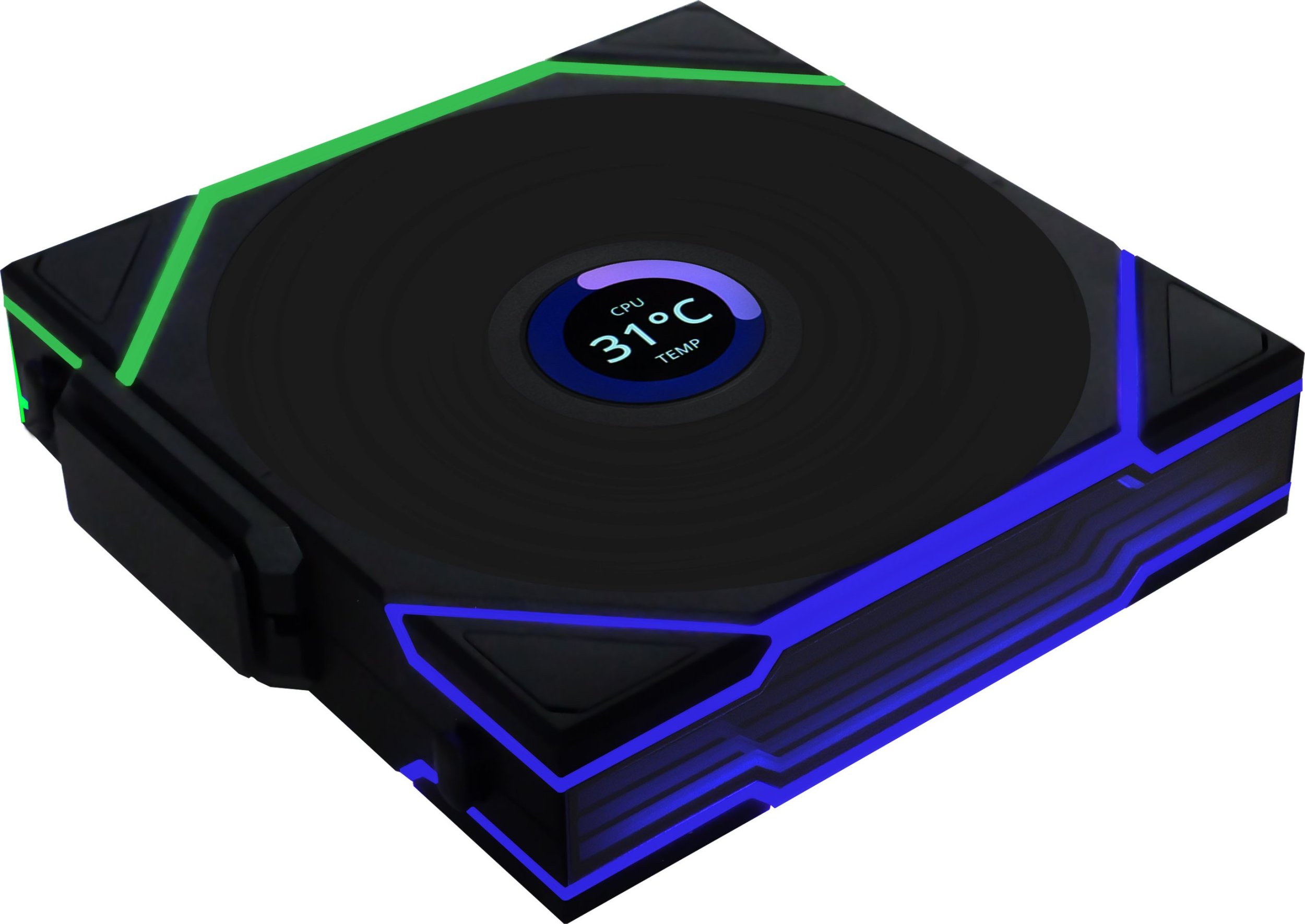 фото Вентилятор Lian Li Uni Fan TL Wireless LCD 120 Blade Black (G99.12TLLCD1W1B.00)