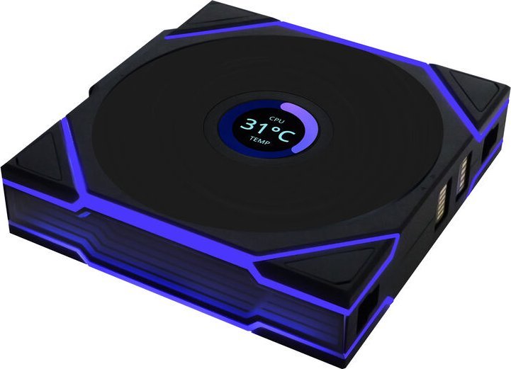 фото Вентилятор Lian Li Uni Fan TL Wireless LCD 120 Blade Black (G99.12TLLCD1W1B.00)