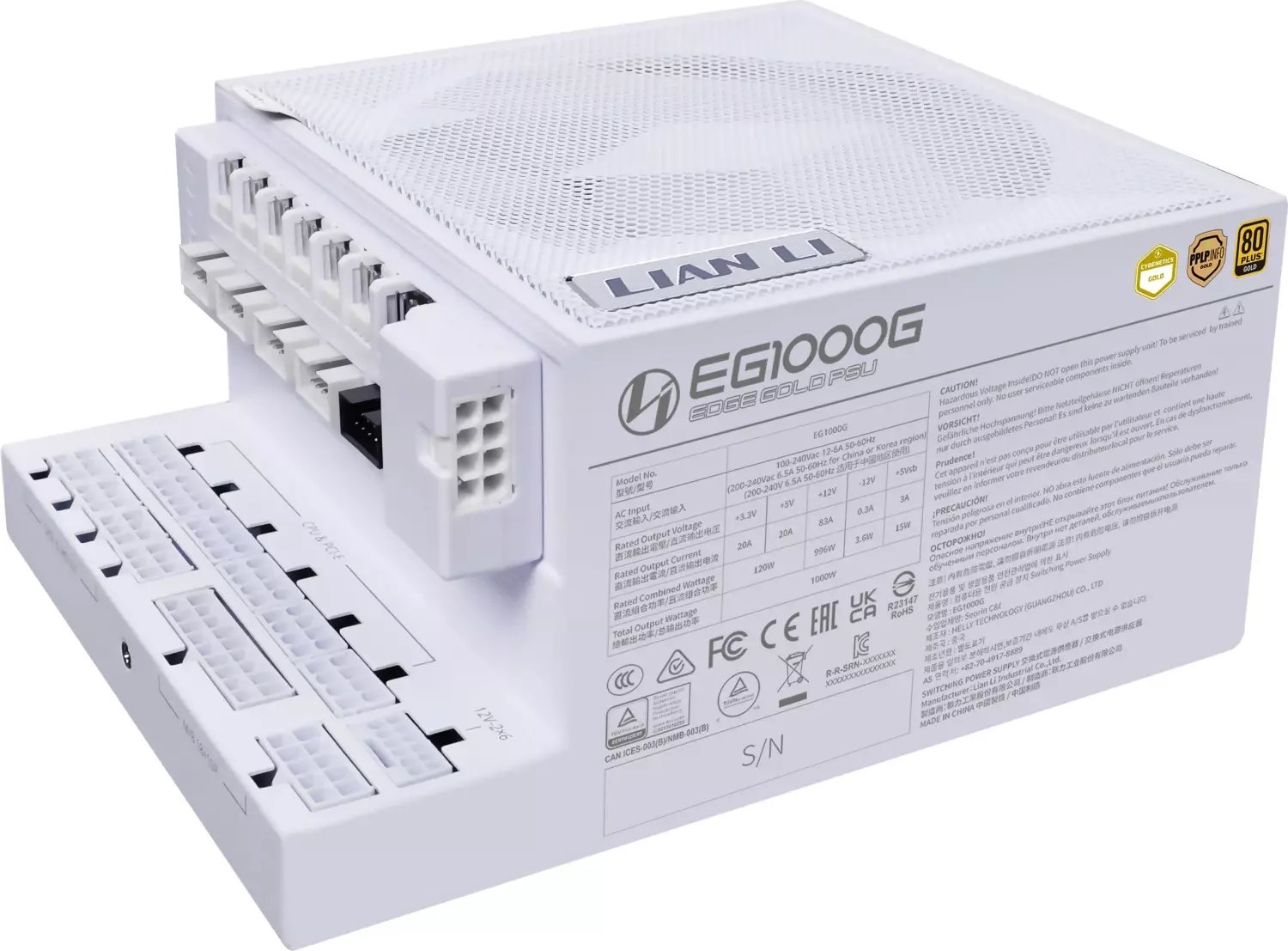 фото Блок живлення Lian Li Edge Gold 1000 White (G9P.EG1000G.WH00.EU)