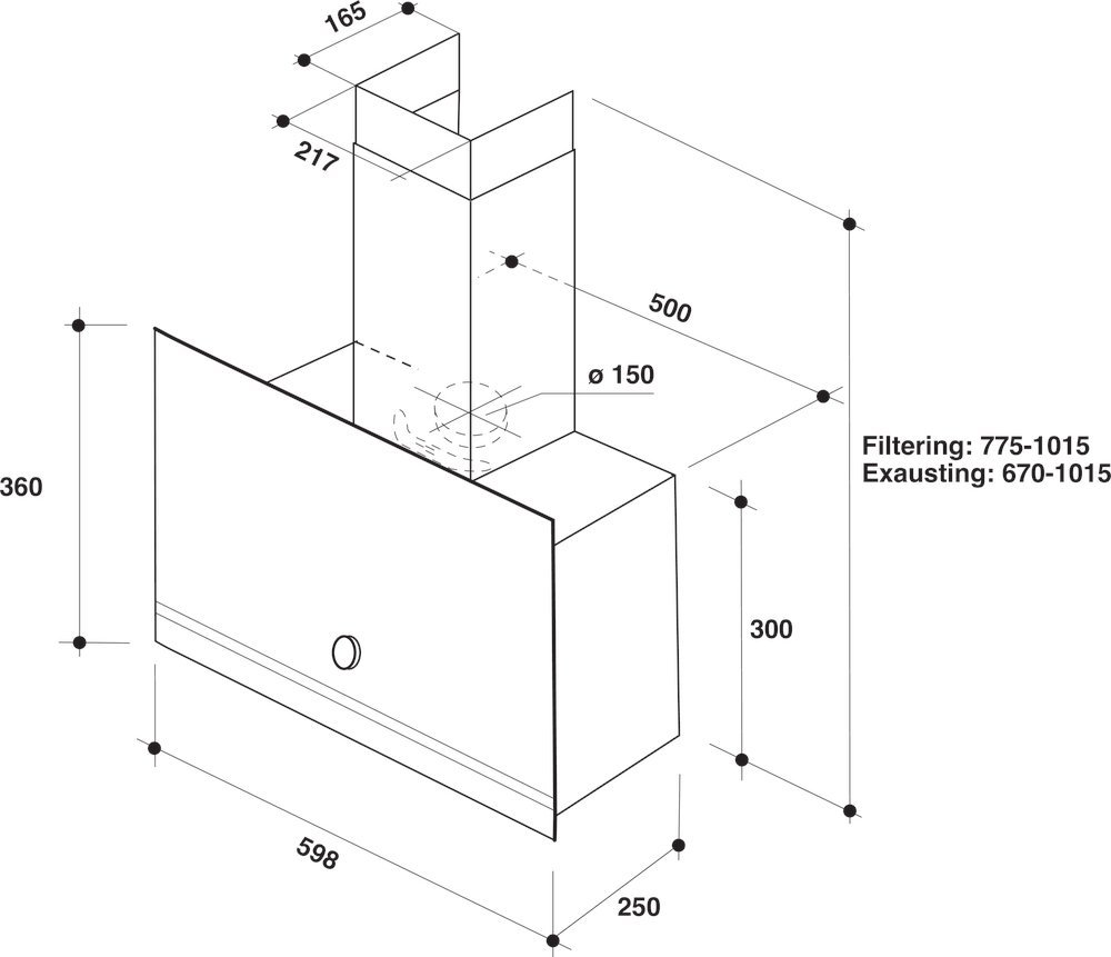 фото Витяжка декоративна Whirlpool WHVA 62F LM K