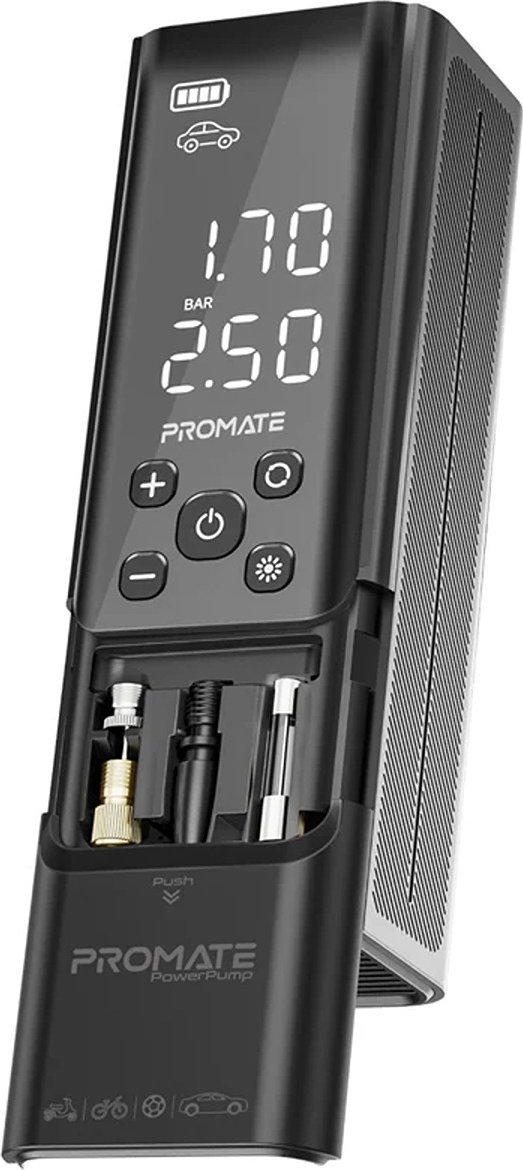 фото Автомобільний компресор (електричний) Promate PowerPump Portable Electric Air