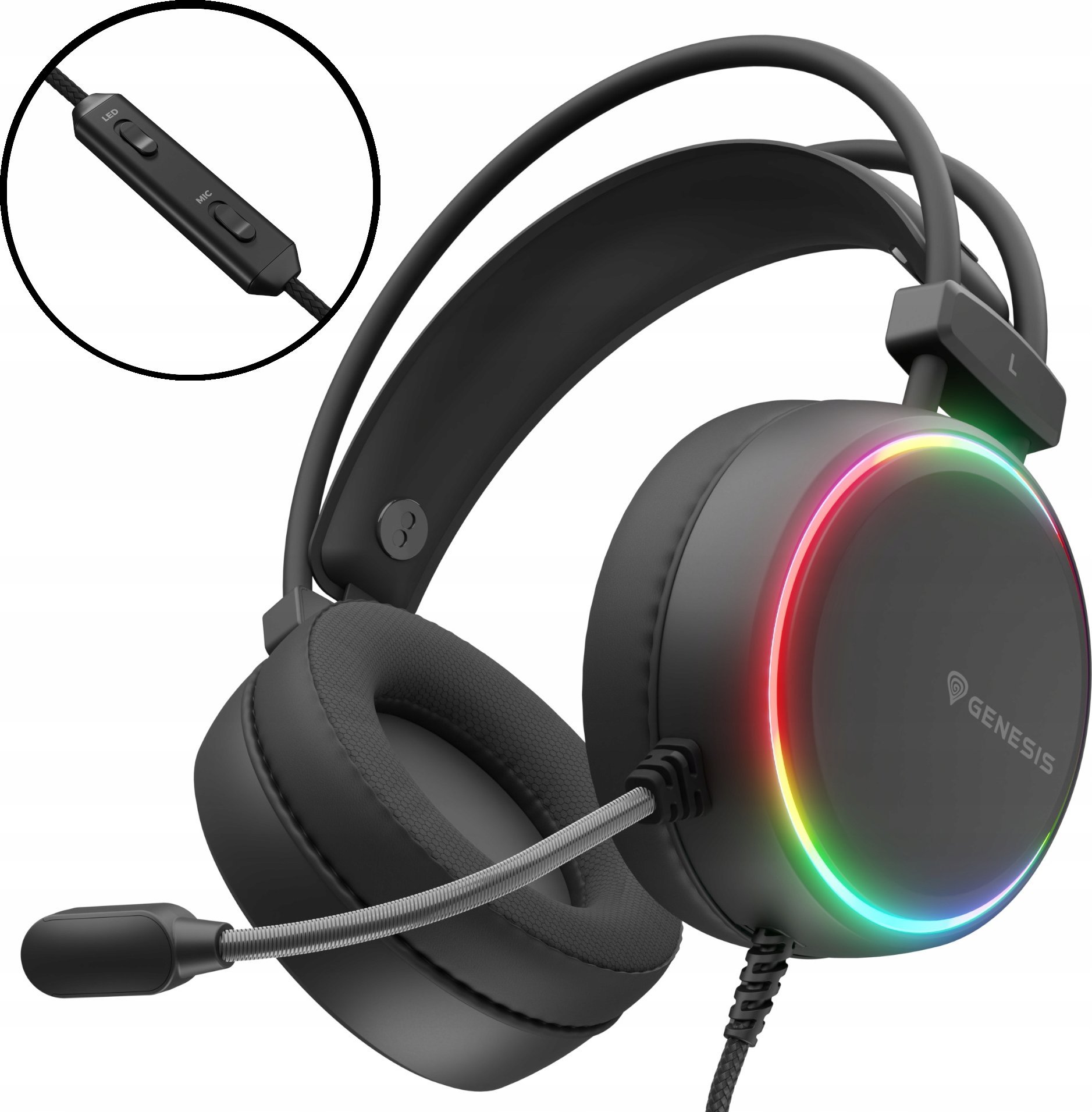 фото Навушники з мікрофоном Genesis Neon 613 G2 Black (NSG-2307)