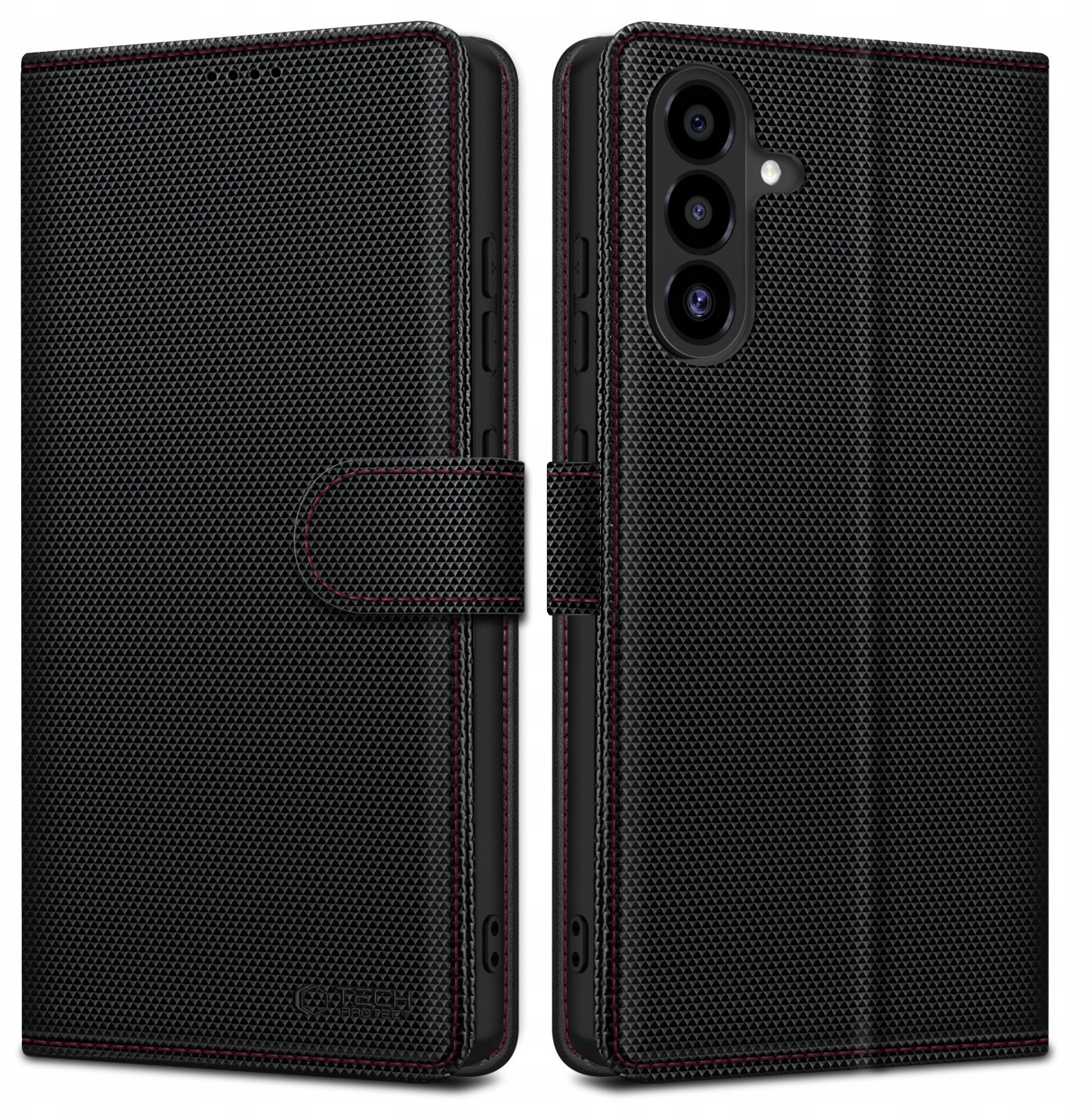 Etui z klapką Tech-Protect Wallet RS Samsung Galaxy A56 5G Black/red