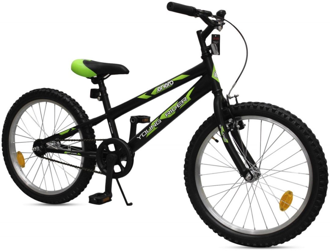 фото Дитячий двоколісний велосипед Enero Young Rider 20 Black/Green
