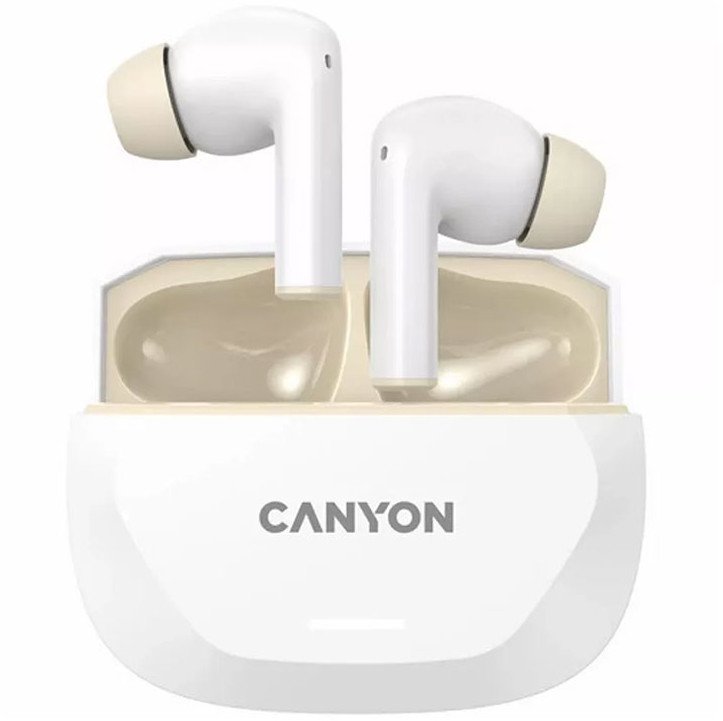 фото Навушники TWS Canyon Hexagon 7 White/Beige (CNS-TWS7WB)