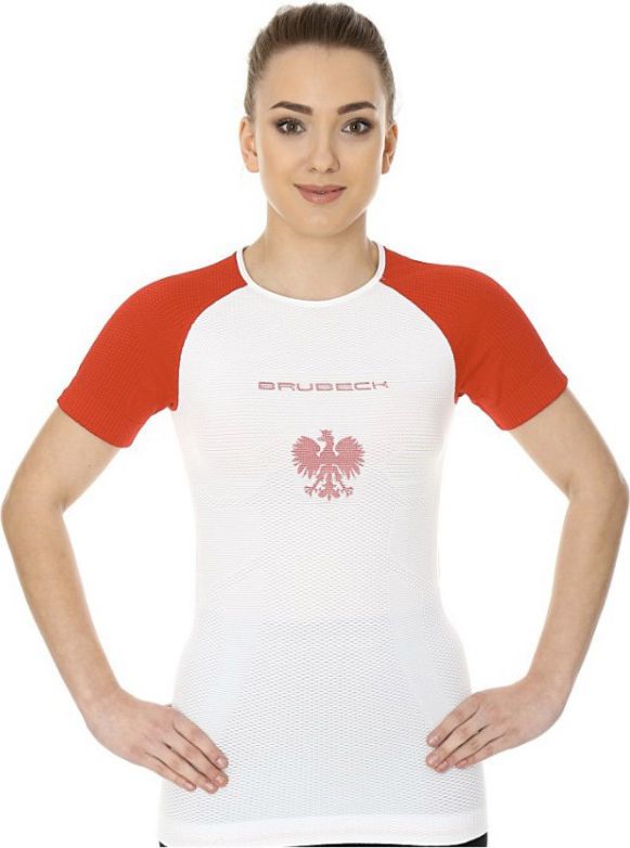 Brubeck Koszulka damska 3D Husar PRO z krótkim rękawem biało-czerwona r.XL (SS12110)