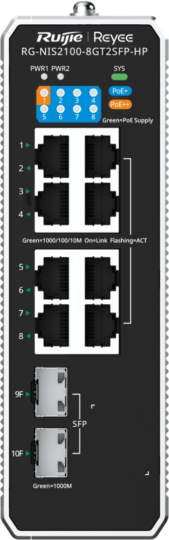 фото Комутатор керований Ruijie Reyee RG-NIS2100-8GT2SFP-HP