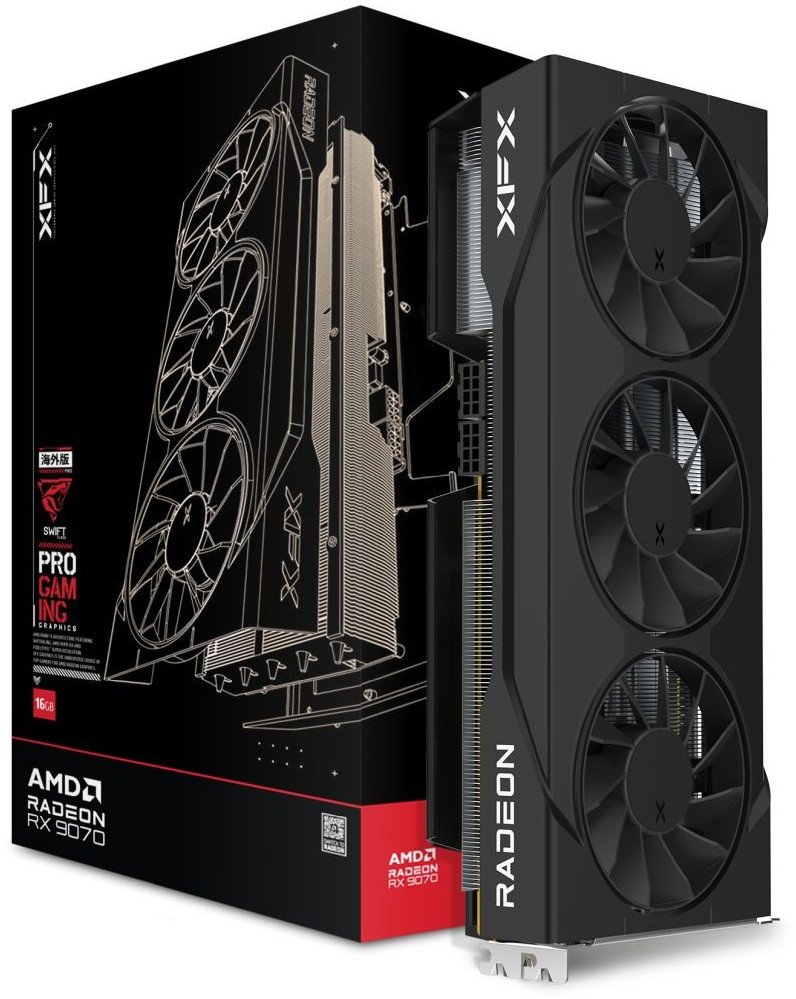 XFX Swift Radeon RX 9070 OC Triple 90mm Fan Gaming 16GB GDDR6