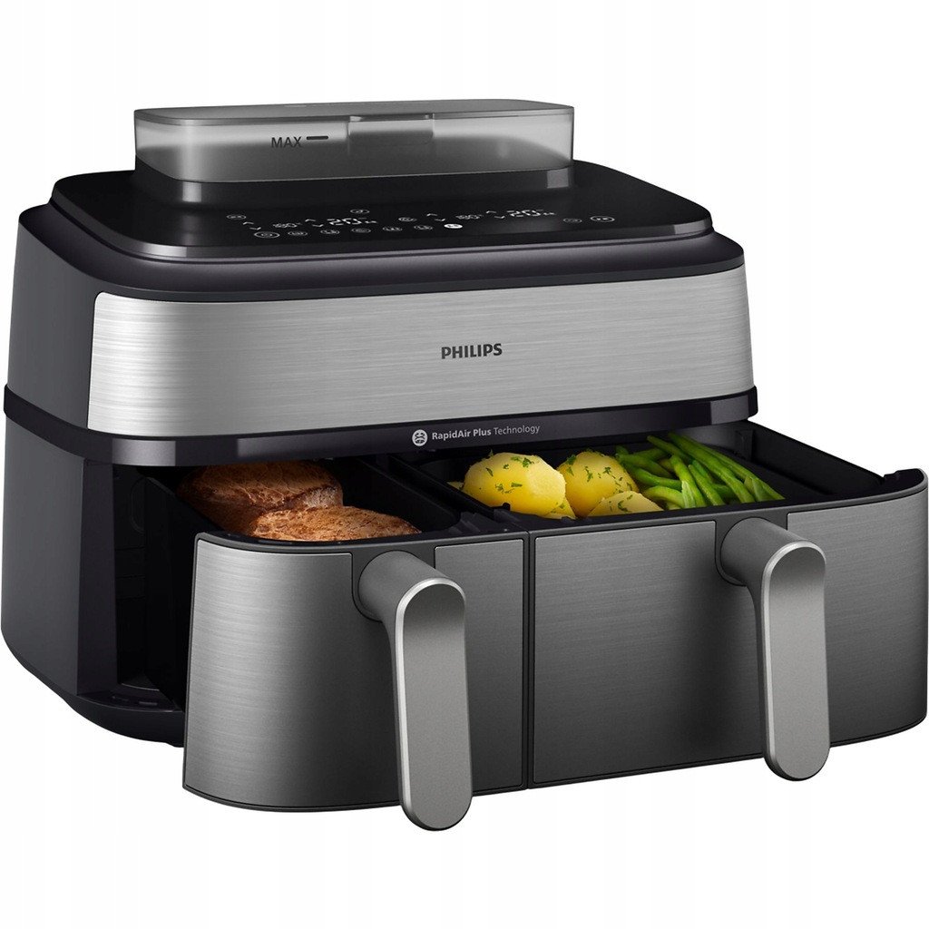 фото Мультипіч (аерофритюрниця) Philips Dual Basket Airfryer 5000 Series NA555/00