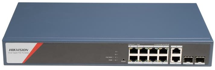 фото Комутатор керований Hikvision DS-3E1512HP-SI-8P2T2F
