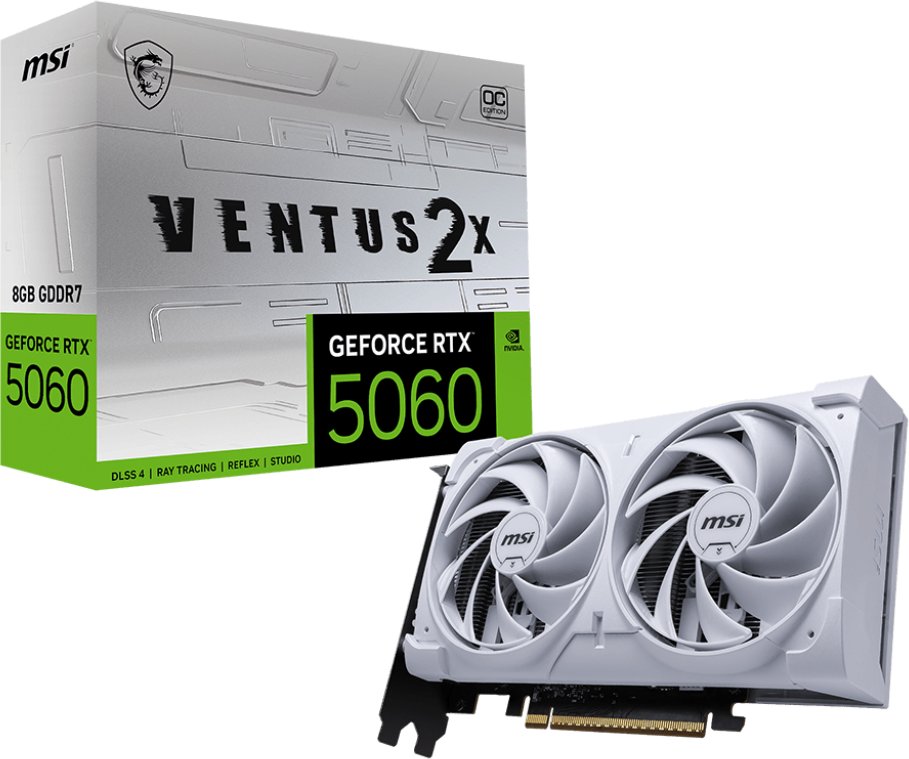 MSI GeForce RTX 5060 Ventus 2X OC White 8GB GDDR7 DLSS4 - Karta