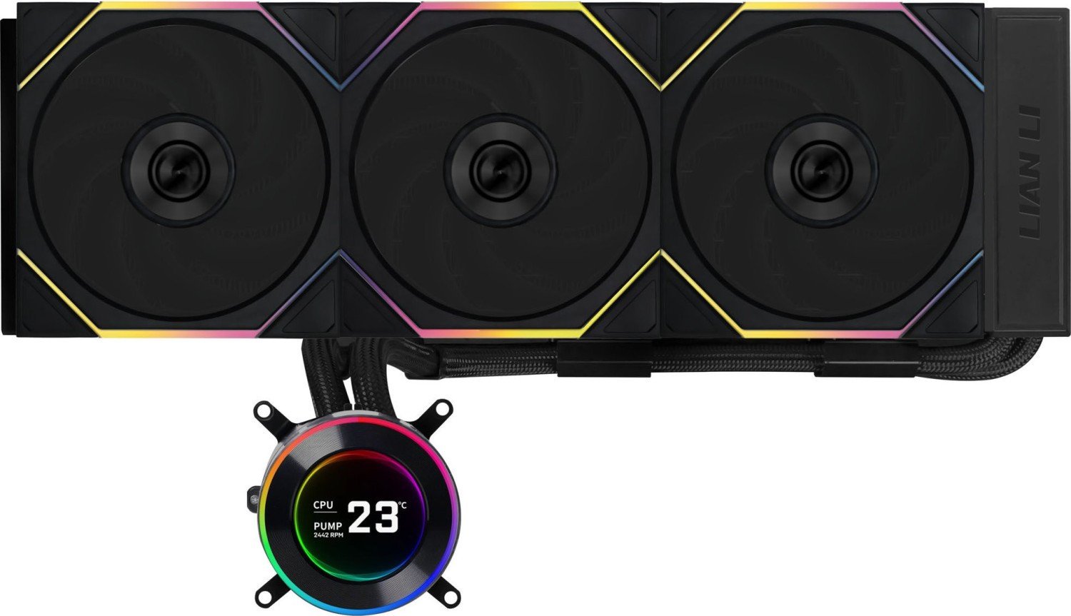 фото Водяне охолодження Lian Li Hydroshift II LCD-C 360TL Black (GHS2LCD36TB)