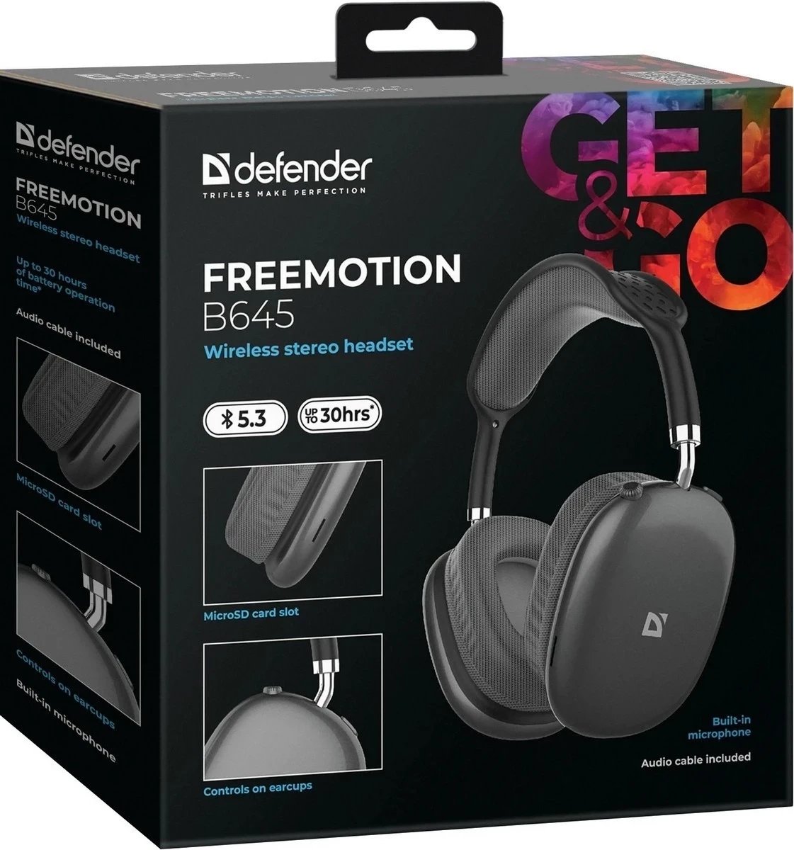 фото Навушники з мікрофоном Defender FreeMotion B645 Black (63645)