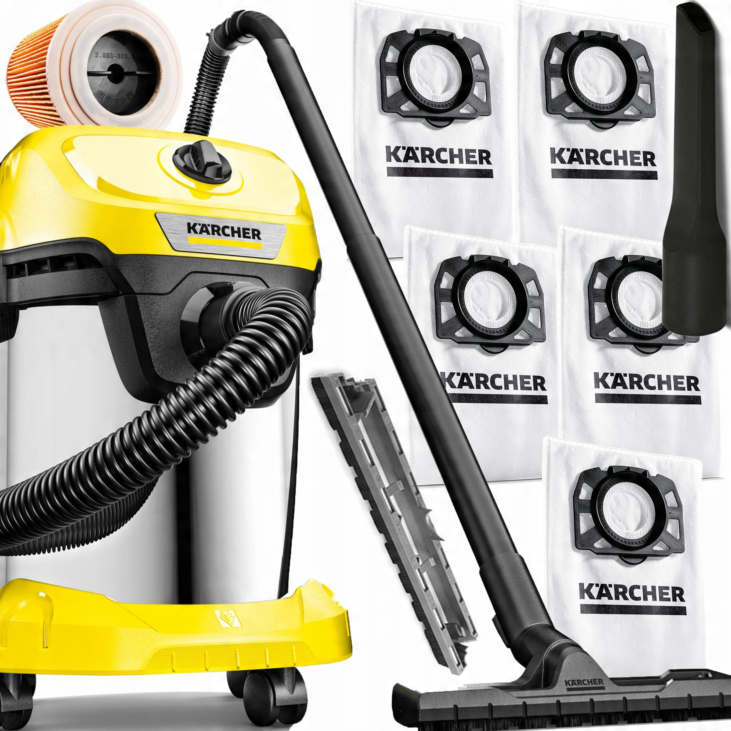 фото Профессиональный пылесос Karcher WD 3 S V-17/4/20 + 4 FB (1.628-152.0)