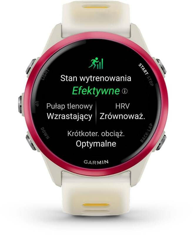 фото Смарт-годинник Garmin Forerunner 570 42mm Raspberry Aluminum w. Translucent Bone/Mango Band (010-02970-02/42)