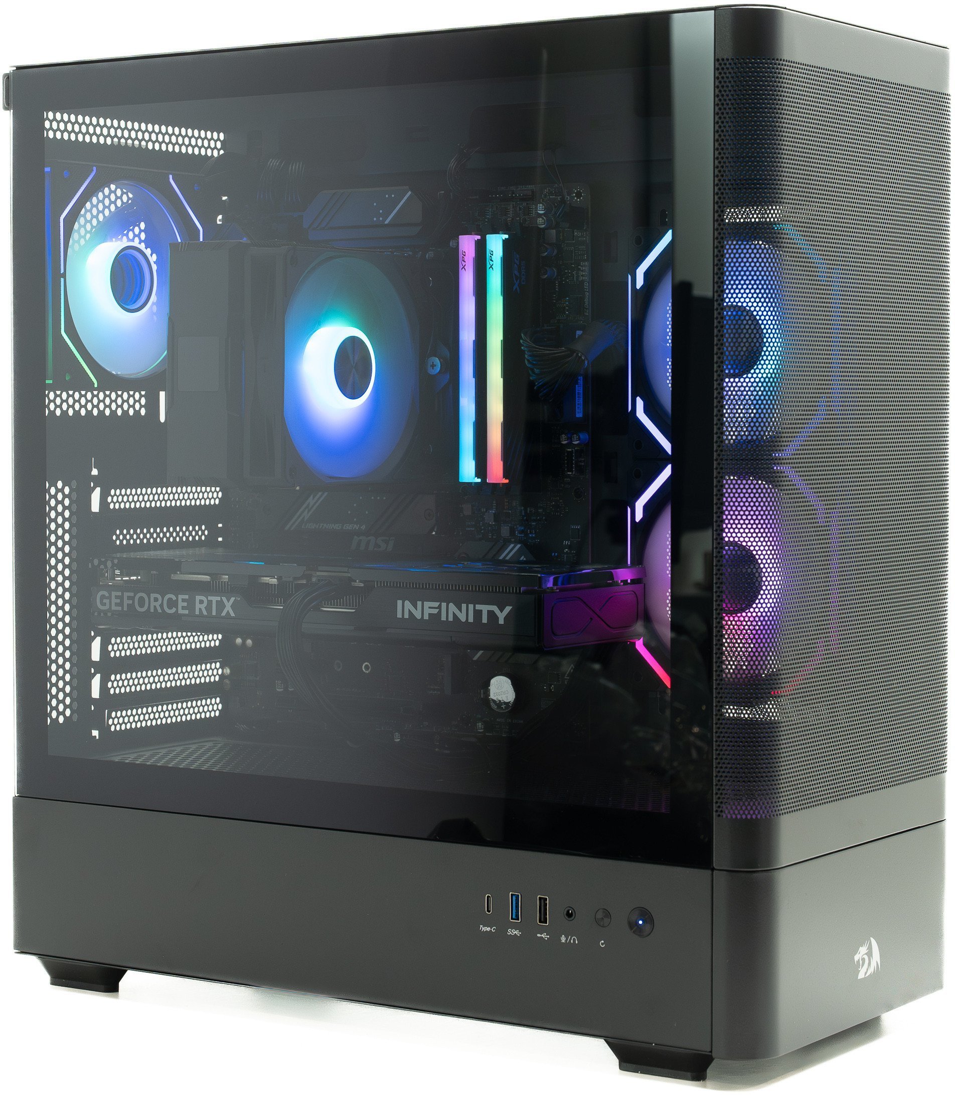 Komputer Obsidian Prime, Ryzen 7 7700, 32 GB, RTX 5070, 512 GB M.2 PCIe