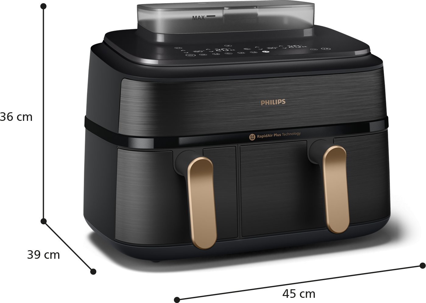 Friteuză cu Aer Cald Philips Dual, 2750 W, Capacitate 9 L, Touch, Rapid Air, 12 Programe, Negru pukika.ro [2]